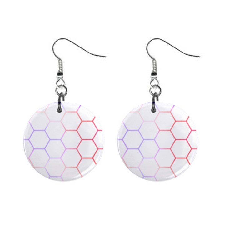 Abstract T- Shirt Honeycomb Pattern 7 Mini Button Earrings