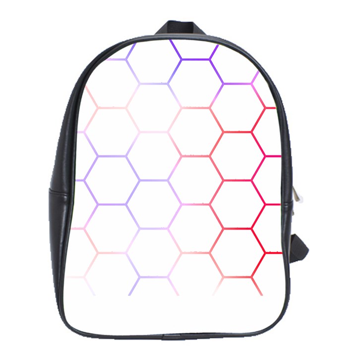 Abstract T- Shirt Honeycomb Pattern 7 School Bag (XL)