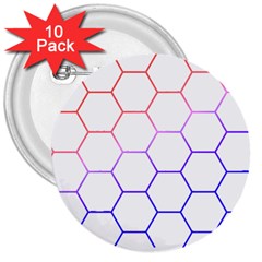 Abstract T- Shirt Honeycomb Pattern T- Shirt 3  Buttons (10 Pack) 