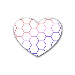 Abstract T- Shirt Honeycomb Pattern T- Shirt Rubber Coaster (heart) by EnriqueJohnson