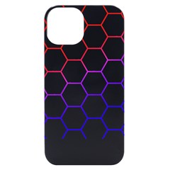 Abstract T- Shirt Honeycomb Pattern T- Shirt Iphone 14 Black Uv Print Case