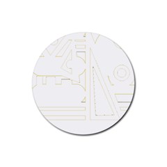 Abstract T- Shirt Model 31 T- Shirt Rubber Round Coaster (4 Pack) by EnriqueJohnson