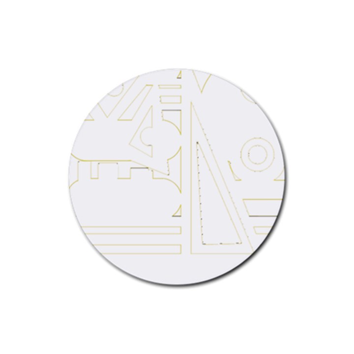 Abstract T- Shirt Model 31 T- Shirt Rubber Round Coaster (4 pack)