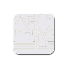 Abstract T- Shirt Model 31 T- Shirt Rubber Square Coaster (4 Pack) by EnriqueJohnson