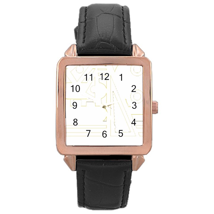 Abstract T- Shirt Model 31 T- Shirt Rose Gold Leather Watch 