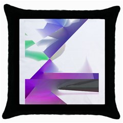 Abstract T- Shirt Purple Northern Lights Colorful Abstract T- Shirt Throw Pillow Case (black) by EnriqueJohnson