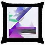 Abstract T- Shirt Purple Northern Lights Colorful Abstract T- Shirt Throw Pillow Case (Black) Front