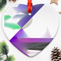 Abstract T- Shirt Purple Northern Lights Colorful Abstract T- Shirt Heart Ornament (two Sides) by EnriqueJohnson