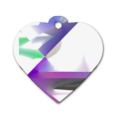 Abstract T- Shirt Purple Northern Lights Colorful Abstract T- Shirt Dog Tag Heart (two Sides) by EnriqueJohnson