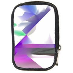 Abstract T- Shirt Purple Northern Lights Colorful Abstract T- Shirt Compact Camera Leather Case by EnriqueJohnson