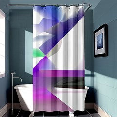 Abstract T- Shirt Purple Northern Lights Colorful Abstract T- Shirt Shower Curtain 36  X 72  (stall)  by EnriqueJohnson