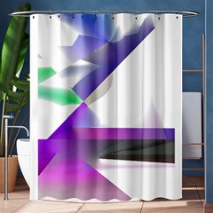 Abstract T- Shirt Purple Northern Lights Colorful Abstract T- Shirt Shower Curtain 60  X 72  (medium)  by EnriqueJohnson