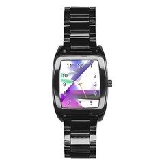 Abstract T- Shirt Purple Northern Lights Colorful Abstract T- Shirt Stainless Steel Barrel Watch