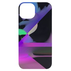 Abstract T- Shirt Purple Northern Lights Colorful Abstract T- Shirt Iphone 14 Black Uv Print Case