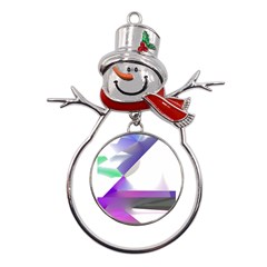 Abstract T- Shirt Purple Northern Lights Colorful Abstract T- Shirt Metal Snowman Ornament