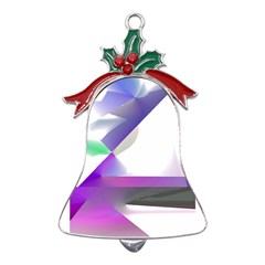 Abstract T- Shirt Purple Northern Lights Colorful Abstract T- Shirt Metal Holly Leaf Bell Ornament by EnriqueJohnson