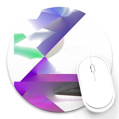 Abstract T- Shirt Purple Northern Lights Colorful Abstract T- Shirt Round Mousepad by EnriqueJohnson