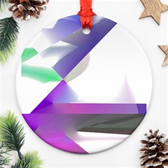 Abstract T- Shirt Purple Northern Lights Colorful Abstract T- Shirt Ornament (round) by EnriqueJohnson