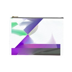 Abstract T- Shirt Purple Northern Lights Colorful Abstract T- Shirt Cosmetic Bag (large) by EnriqueJohnson