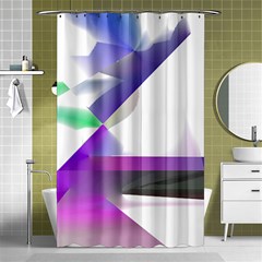 Abstract T- Shirt Purple Northern Lights Colorful Abstract T- Shirt Shower Curtain 48  X 72  (small)  by EnriqueJohnson