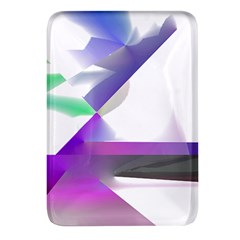 Abstract T- Shirt Purple Northern Lights Colorful Abstract T- Shirt Rectangular Glass Fridge Magnet (4 Pack) by EnriqueJohnson