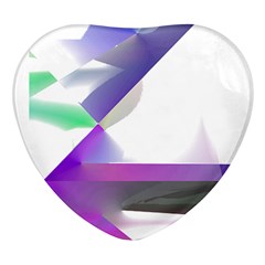 Abstract T- Shirt Purple Northern Lights Colorful Abstract T- Shirt Heart Glass Fridge Magnet (4 Pack) by EnriqueJohnson