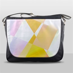 Abstract T- Shirt Yellow Chess Cell Abstract Pattern T- Shirt Messenger Bag by EnriqueJohnson