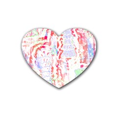 Abstractart T- Shirt Abstract Forest In Pink T- Shirt Rubber Heart Coaster (4 Pack) by EnriqueJohnson