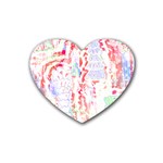 Abstractart T- Shirt Abstract Forest In Pink T- Shirt Rubber Heart Coaster (4 pack) Front