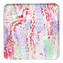 Abstractart T- Shirt Abstract Forest In Pink T- Shirt Square Glass Fridge Magnet (4 Pack) by EnriqueJohnson