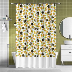 Art T- Shirt Brown Bunnies And Orange Carrots On Goldenrod Easter Pattern T- Shirt Shower Curtain 48  X 72  (small)  by EnriqueJohnson