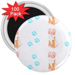 Australian Shepherd Dog Pattern T- Shirt Australian Shepherd Dog Cute Pattern T- Shirt (2) 3  Magnets (100 pack) Front