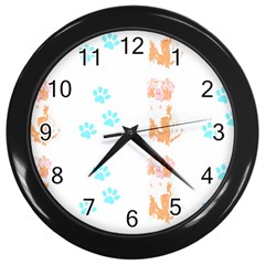 Australian Shepherd Dog Pattern T- Shirt Australian Shepherd Dog Cute Pattern T- Shirt (2) Wall Clock (black) by EnriqueJohnson