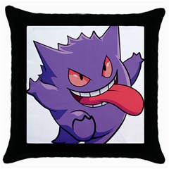 Purple Funny Monster Throw Pillow Case (black) by Sarkoni