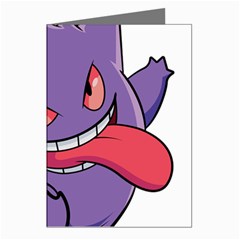 Purple Funny Monster Greeting Cards (pkg Of 8) by Sarkoni