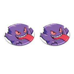 Purple Funny Monster Cufflinks (oval) by Sarkoni