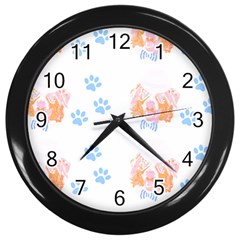 Australian Shepherd Dog Pattern T- Shirt Australian Shepherd Dog Cute Pattern T- Shirt Wall Clock (black) by EnriqueJohnson