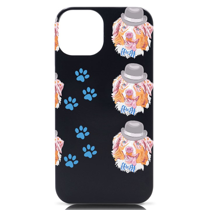 Australian Shepherd Dog Pattern T- Shirt Australian Shepherd Dog Cute Pattern T- Shirt iPhone 14 Black UV Print Case