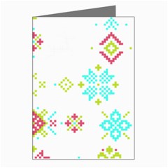 Christmas Cross Stitch Pattern Effect Holidays Symmetry Greeting Card by Sarkoni