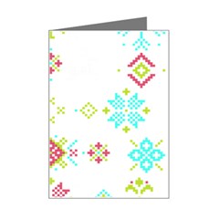 Christmas Cross Stitch Pattern Effect Holidays Symmetry Mini Greeting Card by Sarkoni