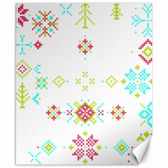 Christmas Cross Stitch Pattern Effect Holidays Symmetry Canvas 8  X 10  by Sarkoni