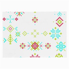 Christmas Cross Stitch Pattern Effect Holidays Symmetry Large Glasses Cloth by Sarkoni