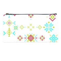 Christmas Cross Stitch Pattern Effect Holidays Symmetry Pencil Case by Sarkoni