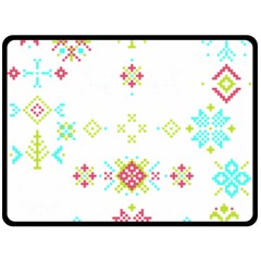 Christmas Cross Stitch Pattern Effect Holidays Symmetry Fleece Blanket (large) by Sarkoni