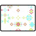 Christmas Cross Stitch Pattern Effect Holidays Symmetry Fleece Blanket (Large) 80 x60  Blanket Front