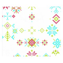 Christmas Cross Stitch Pattern Effect Holidays Symmetry Two Sides Premium Plush Fleece Blanket (small) by Sarkoni