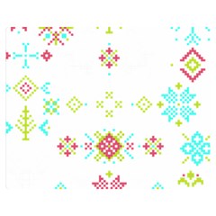 Christmas Cross Stitch Pattern Effect Holidays Symmetry Two Sides Premium Plush Fleece Blanket (medium) by Sarkoni