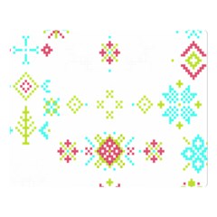 Christmas Cross Stitch Pattern Effect Holidays Symmetry Two Sides Premium Plush Fleece Blanket (large) by Sarkoni