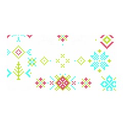 Christmas Cross Stitch Pattern Effect Holidays Symmetry Satin Wrap 35  X 70  by Sarkoni