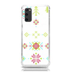 Christmas Cross Stitch Pattern Effect Holidays Symmetry Samsung Galaxy S20 6 2 Inch Tpu Uv Case by Sarkoni